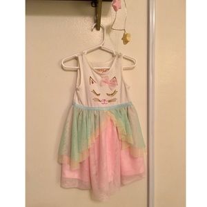 Toddler girl's sleeveless cat tutu dress
